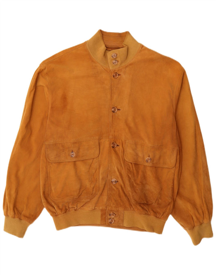 Luca D'altieri Blouson Bomber En Daim Homme IT 50 Grand Cuir Beige