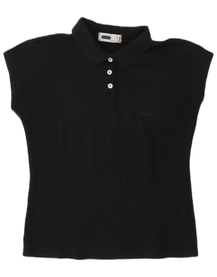 Fila Polo Femme IT 46 Large Noir Coton