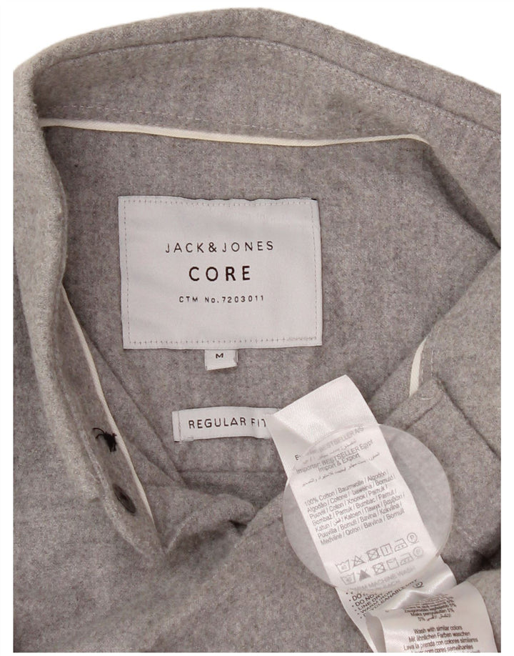 JACK & JONES Chemise Regular Fit Flanelle Homme Gris Moyen Coton