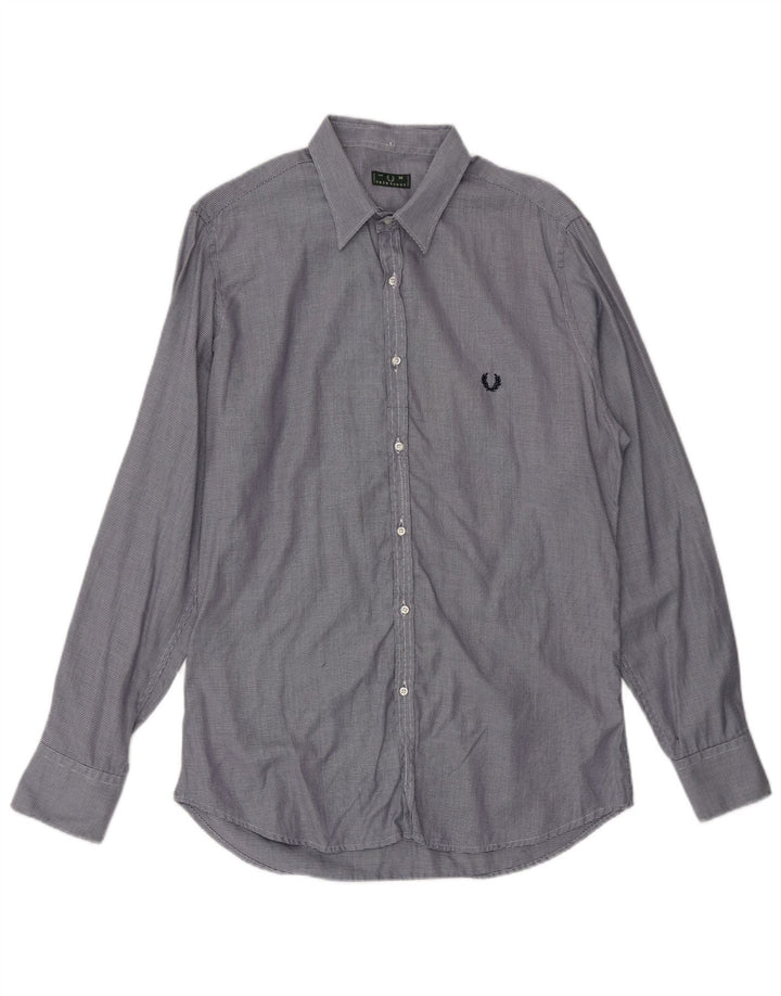 FRED PERRY Chemise Homme Bleu Moyen En Coton À Fines Rayures
