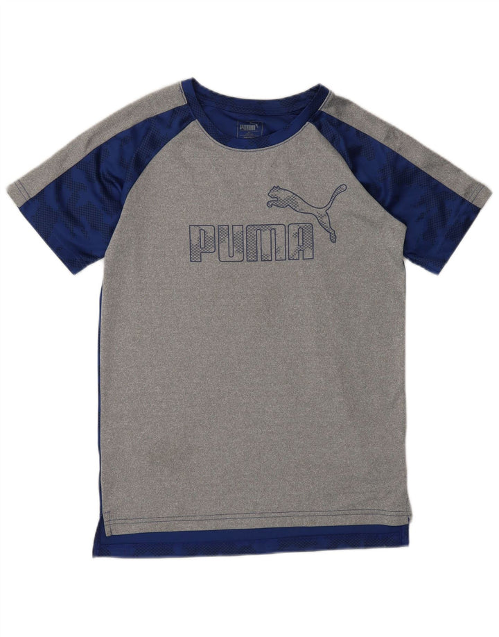 PUMA T-shirt graphique pour garçon 14-15 ans Large Gris Colorblock Polyester