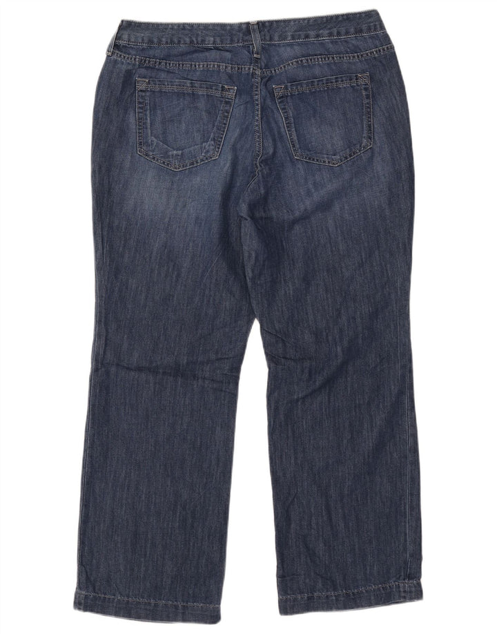 Eddie Bauer Jean droit courbé pour femme US 12 Large W35 L27 Bleu Coton