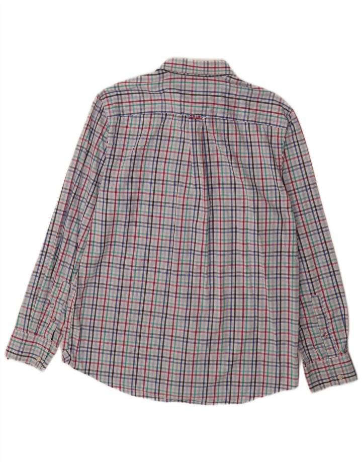 CREW CLOTHING Chemise Homme Grand Carreau Bleu Coton