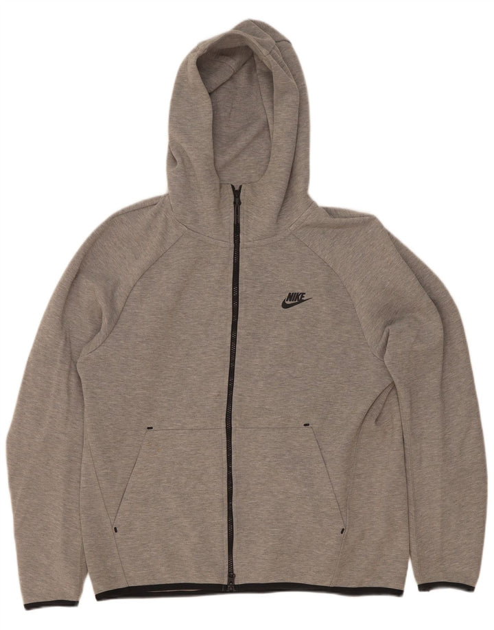 Nike Sweat à capuche zippé en coton moucheté gris moyen pour homme