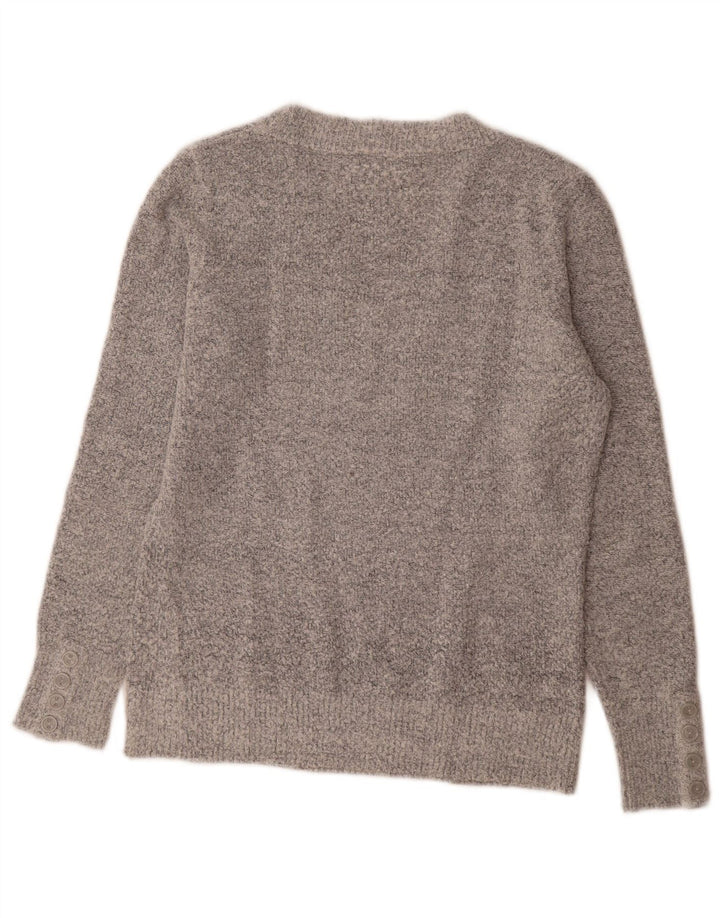 M&Co Pull col V pour femme UK 14 Gris moyen Acrylique