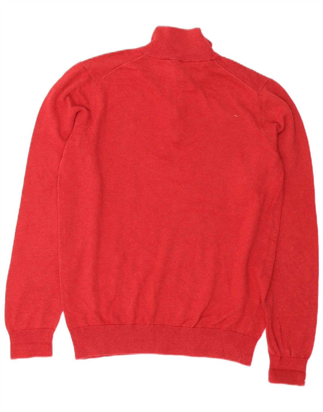 Crew Clothing Pull col zippé homme en coton rouge moyen