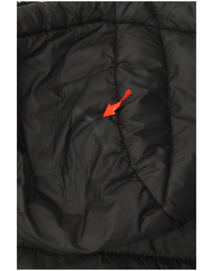 Superdry Veste matelassée à capuche pour hommes UK 38 Medium Black Nylon