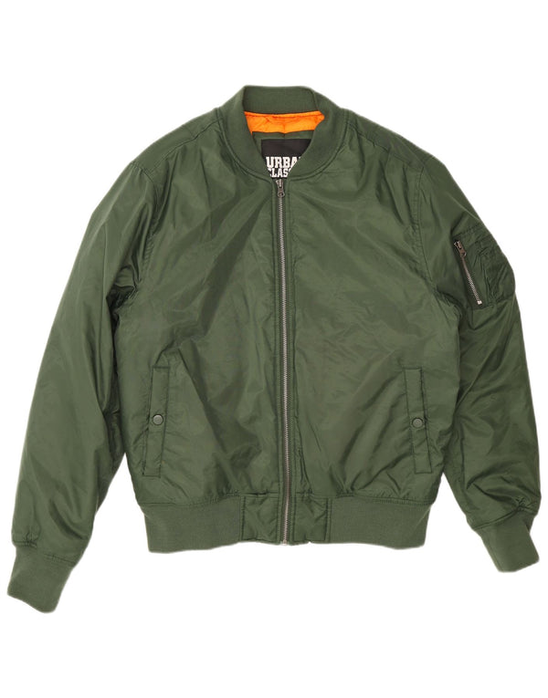 Urban Classics Veste Bomber Homme UK 40 Large Vert Nylon