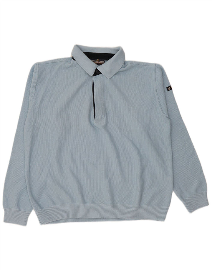 Green Coast Pull col polo pour homme IT 50 Bleu moyen