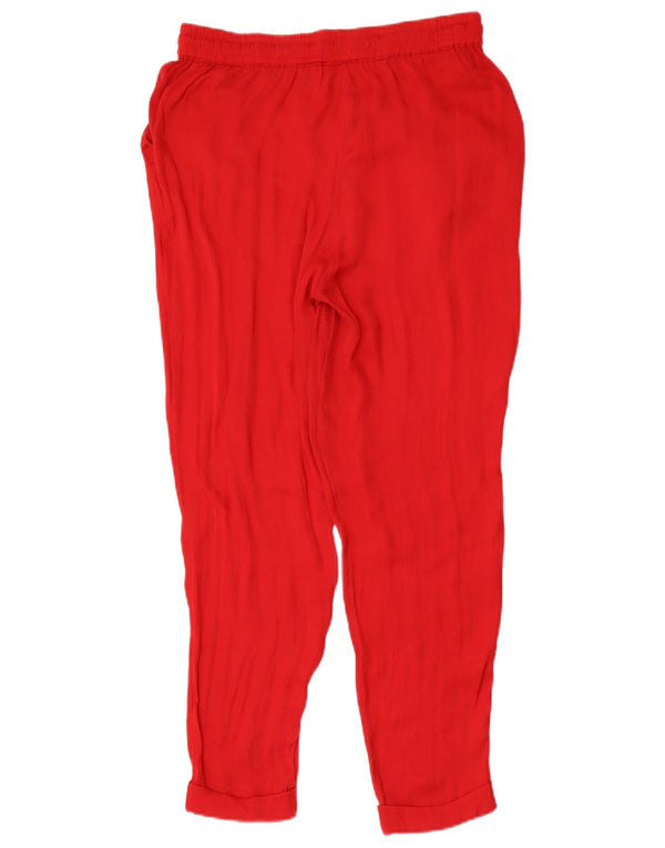 Zara Pantalon court Trafaluc pour femme UK 12 Medium W28 L26 Rouge