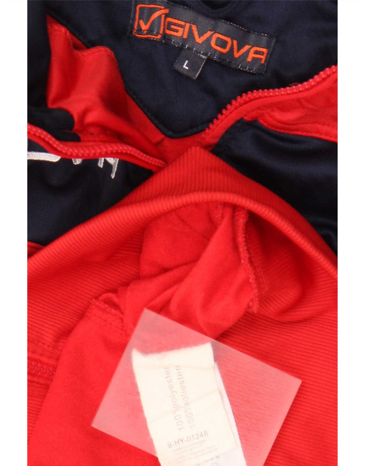 Givova Veste de Survêtement Graphique pour Homme Grand Rouge Colorblock Polyester