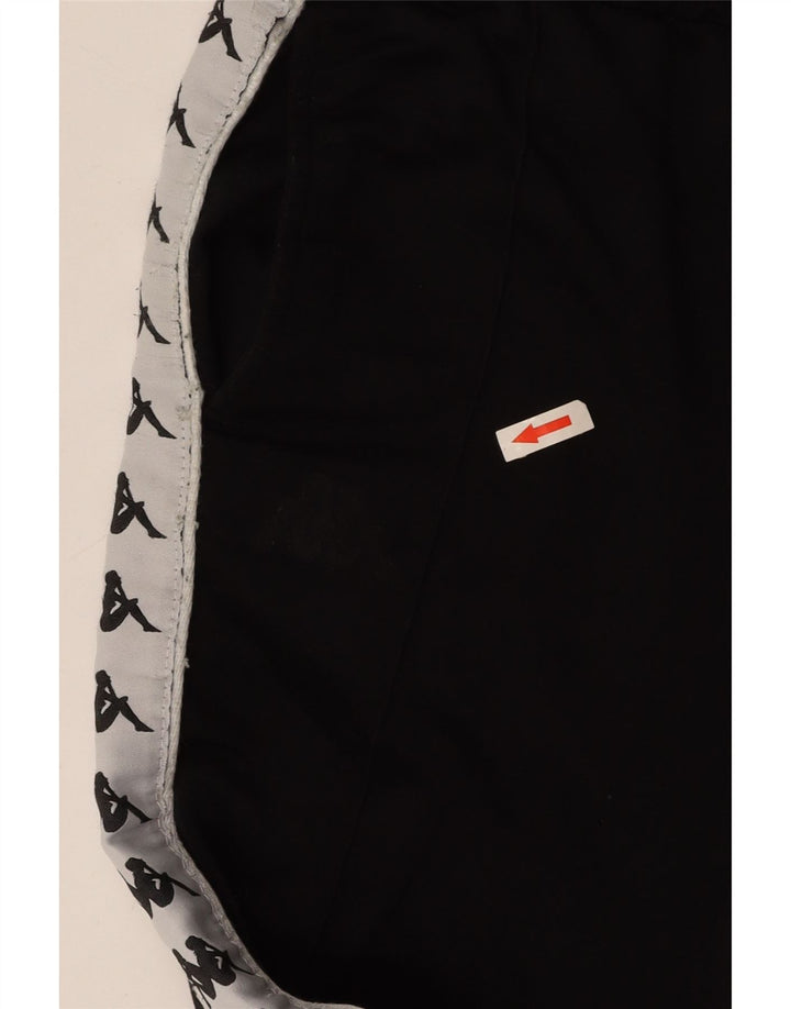 KAPPA Pantalon de survêtement graphique pour femme UK 8 Small Noir Colourblock