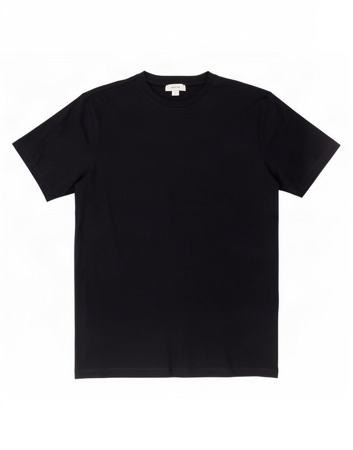 Reiss Homme T-Shirt Top Petit Bleu Marine Coton