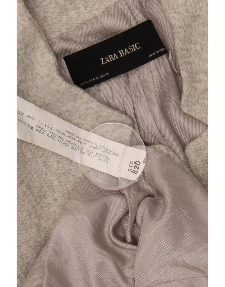 Zara Femme Pardessus Ouvert UK 6 XS Acétate Gris