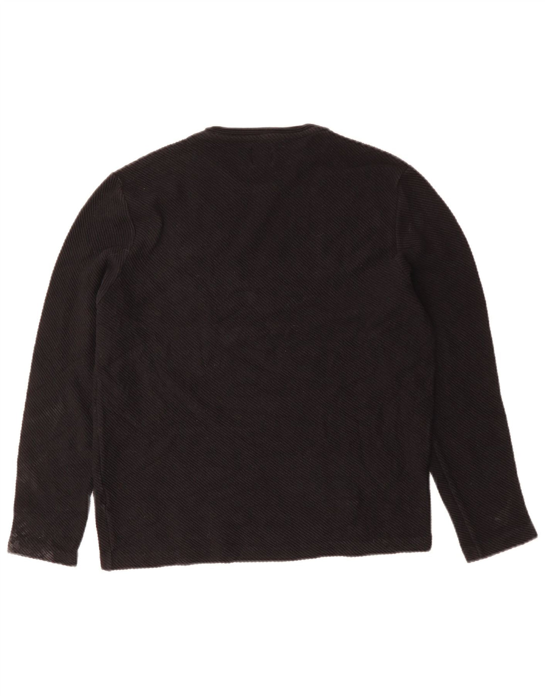 ZARA Femme Top Manches Longues UK 14 Large Noir Coton