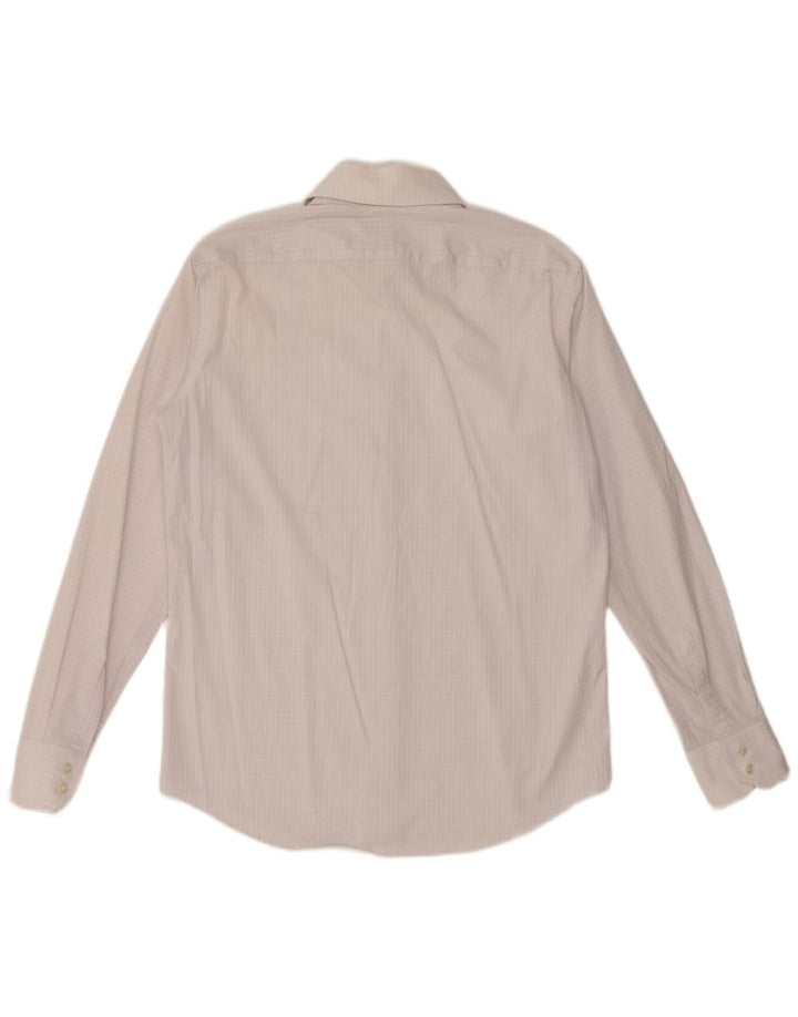 HUGO BOSS Chemise coupe régulière pour homme Taille 40 15 3/4 Vichy blanc moyen