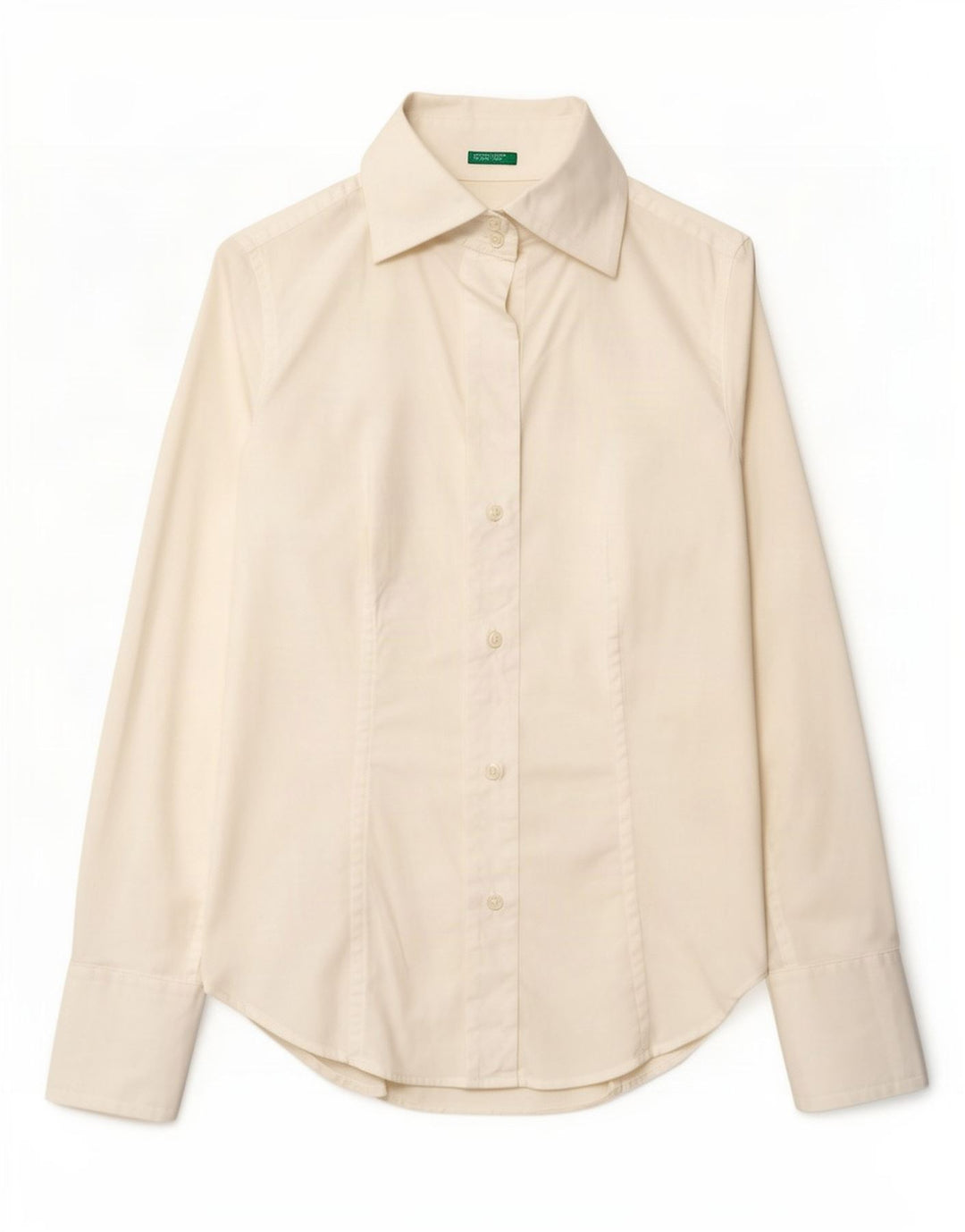 Benetton Chemise Femme UK 12 Medium Blanc