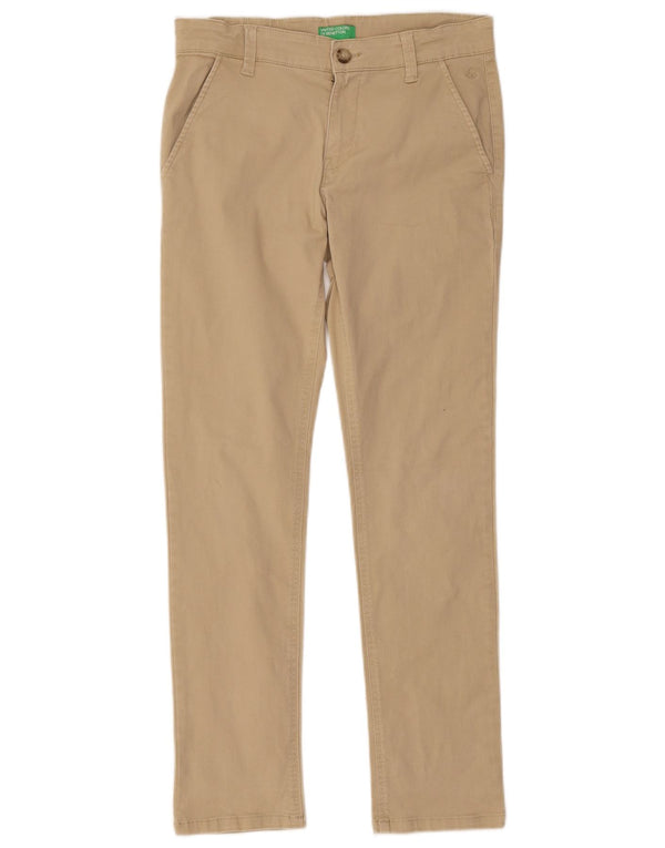 Benetton Pantalon Chino Slim Garçon 11-12 ans 2XL W30 L28 Coton Beige