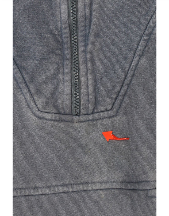 WEIRD FISH Sweat-shirt à col zippé pour homme en coton bleu Taille L