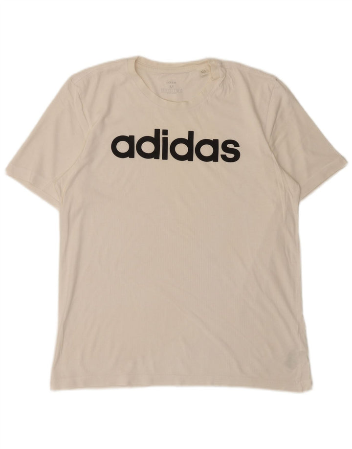 Adidas T-shirt graphique pour homme en coton blanc moyen
