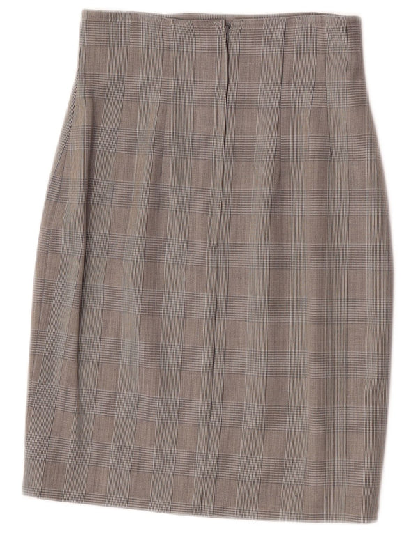 Jupe crayon Sportmax pour femme UK 10 Small W25 gris pied-de-poule en laine vierge