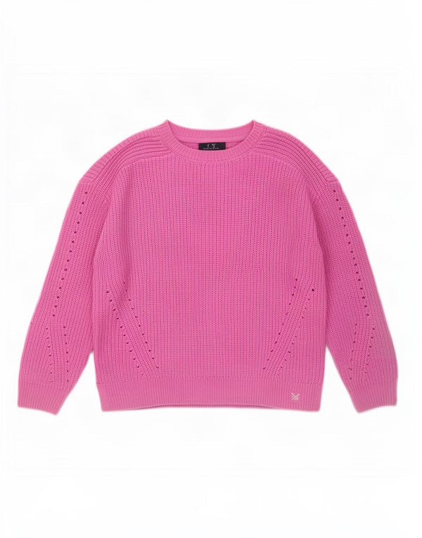 Crew Clothing Pull col bateau pour femme UK 14 Grand Acrylique Rose