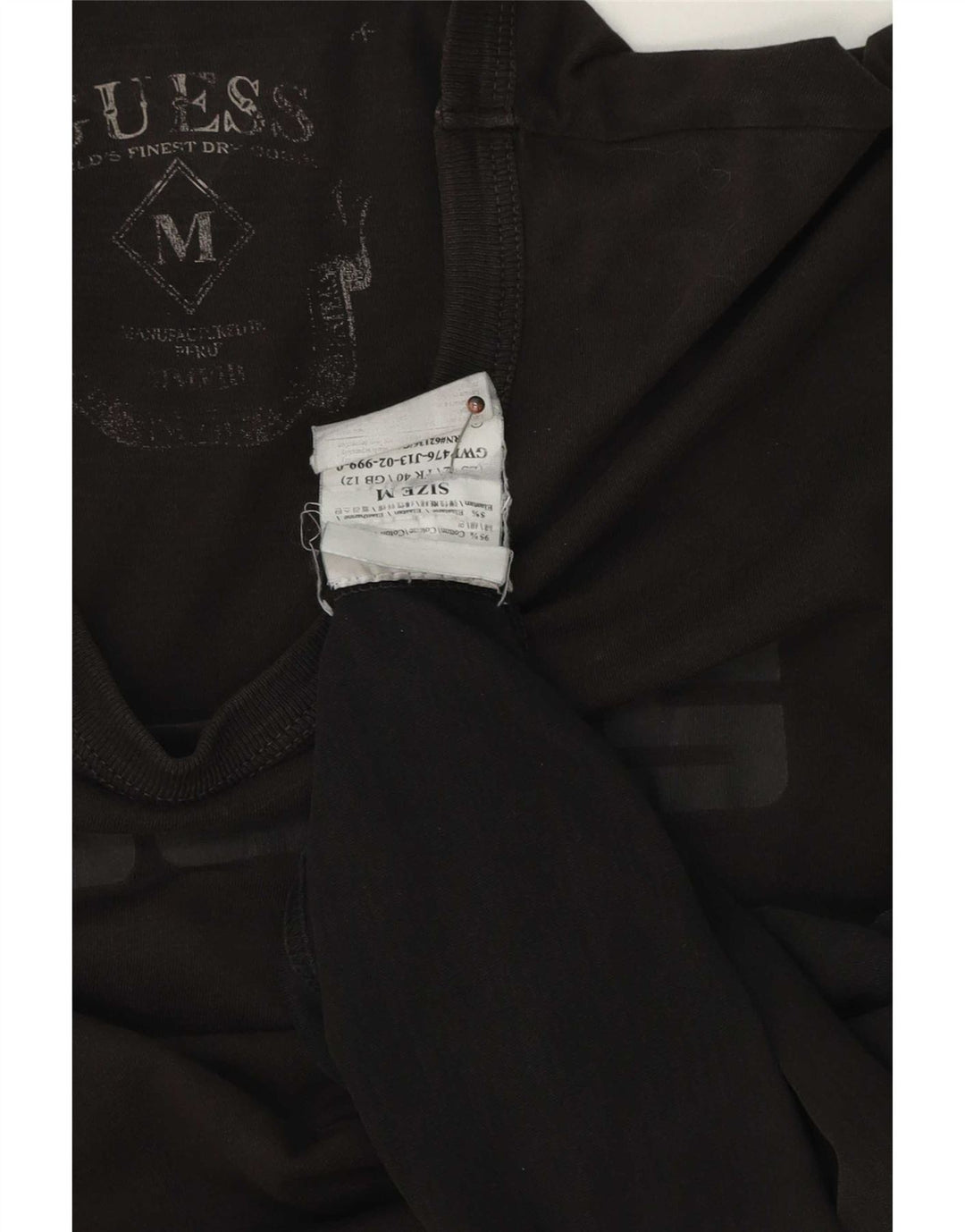 Guess T-Shirt Graphique Homme Noir Moyen Coton