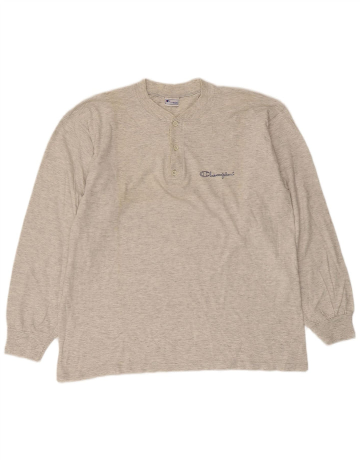 Champion Haut Homme Manches Longues XL Gris Moucheté Coton