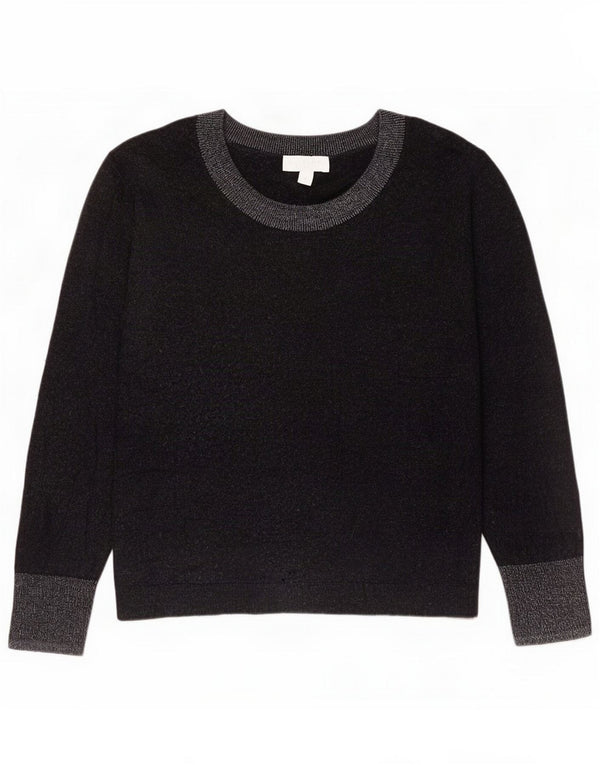 White Label Womens Crew Neck Jumper Sweater UK 12 Medium Grey Cotton