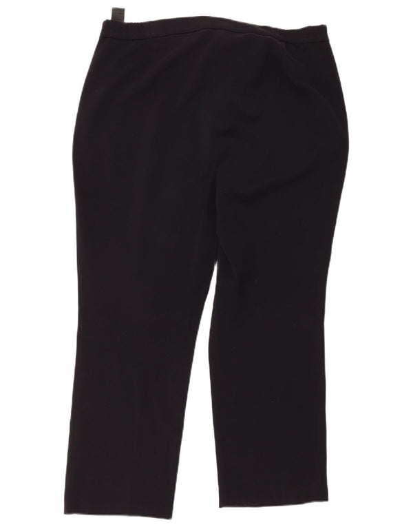 Marks & Spencer Pantalon court taille haute pour femme UK 14 Large W34 L26 Bleu marine