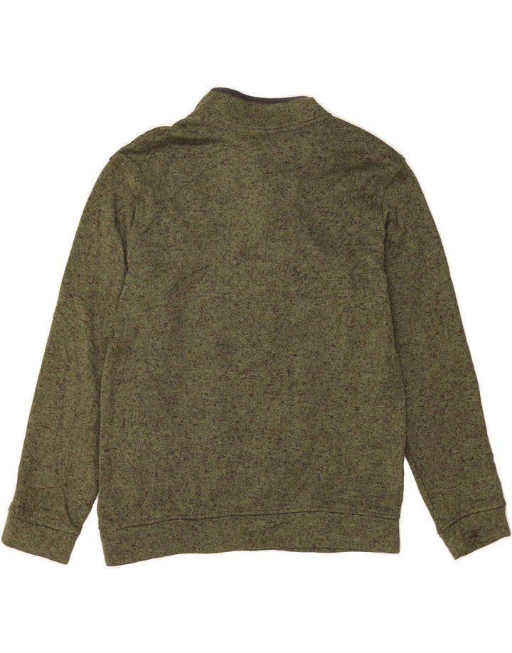 EDDIE BAUER Mens Button Neck Sweatshirt Jumper Large Green Flecked Vintage Eddie Bauer and Second-Hand Eddie Bauer from Messina Hembry 