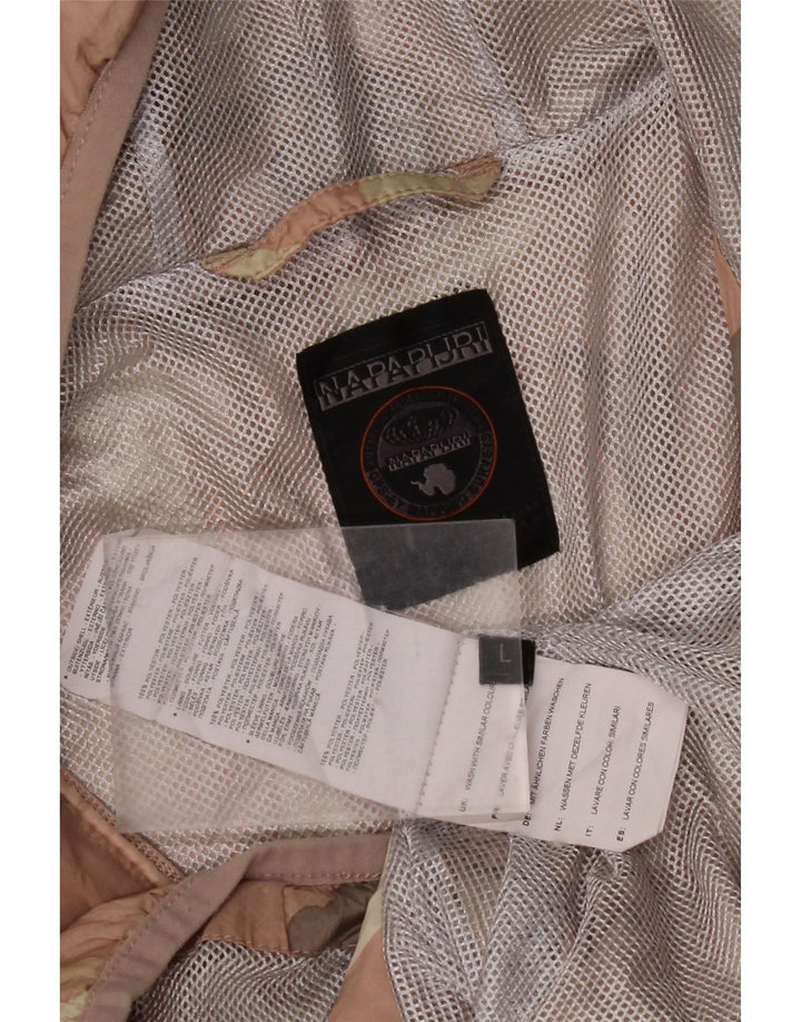 NAPAPIJRI Veste de pluie à capuche pour femme UK 16 Large Rose Camouflage Polyester