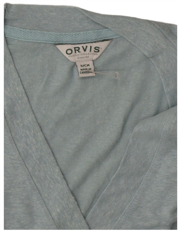 ORVIS Haut surdimensionné à manches 3/4 pour femme UK 10 Petit Bleu