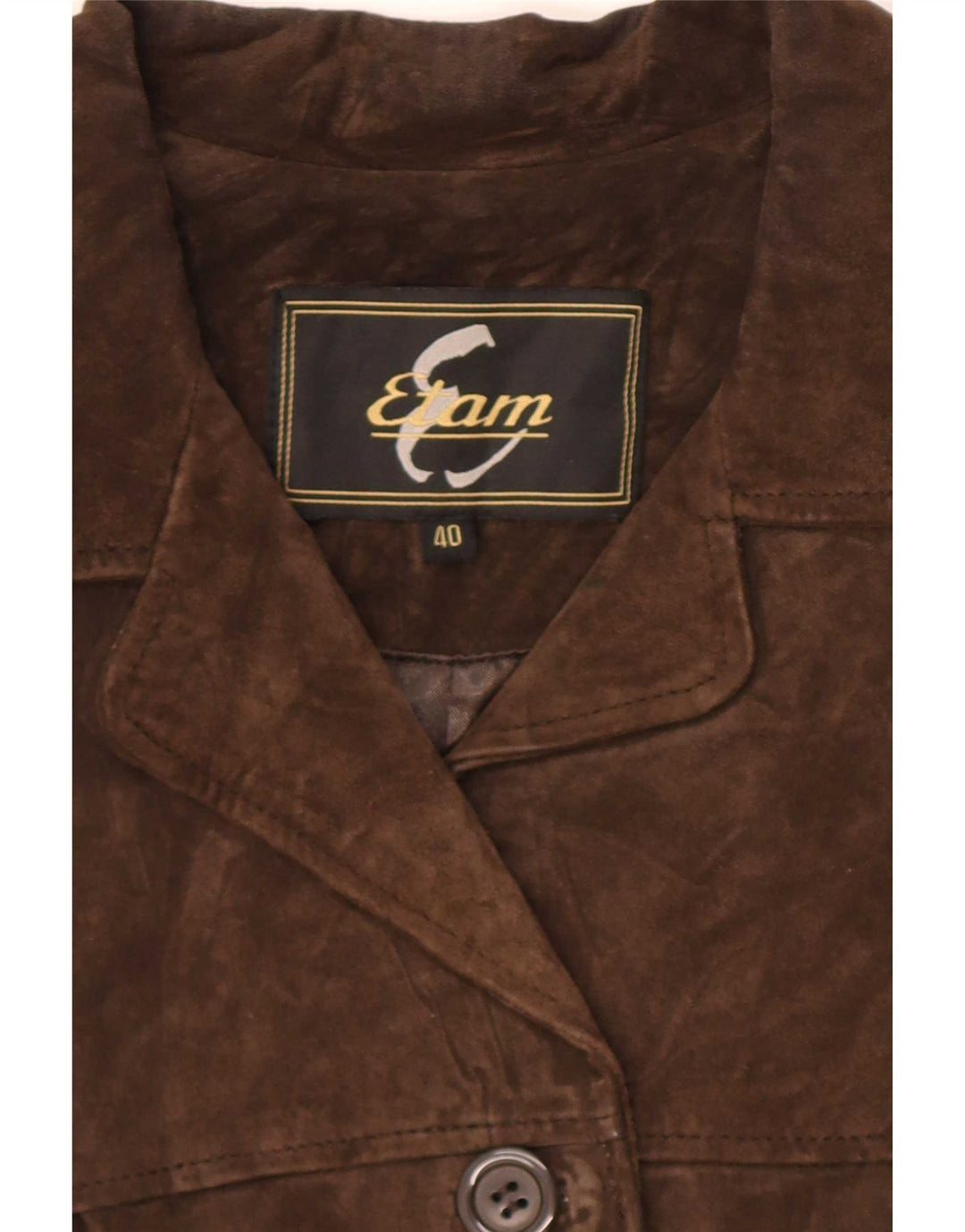 Etam Veste En Daim Femme UK 12 Cuir Marron Moyen