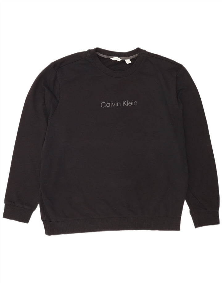 Calvin Klein Sweat-shirt graphique pour homme en coton noir 2XL