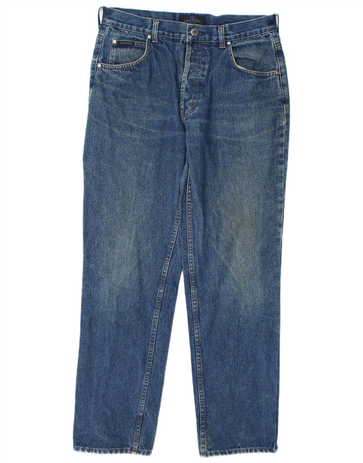 Valentino Femme Jean Droit W34 L31 Bleu Coton