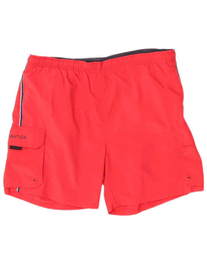 Nautica Short de bain homme grand nylon rouge