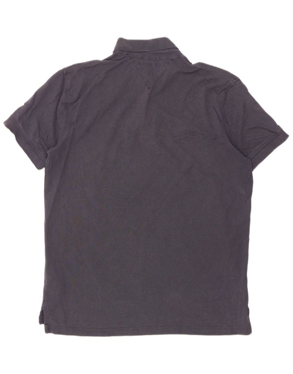 Tommy Hilfiger Polo coupe classique pour homme en coton bleu marine Large