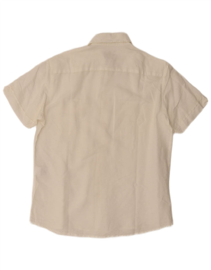 Mash Chemise à manches courtes pour homme en lin blanc cassé