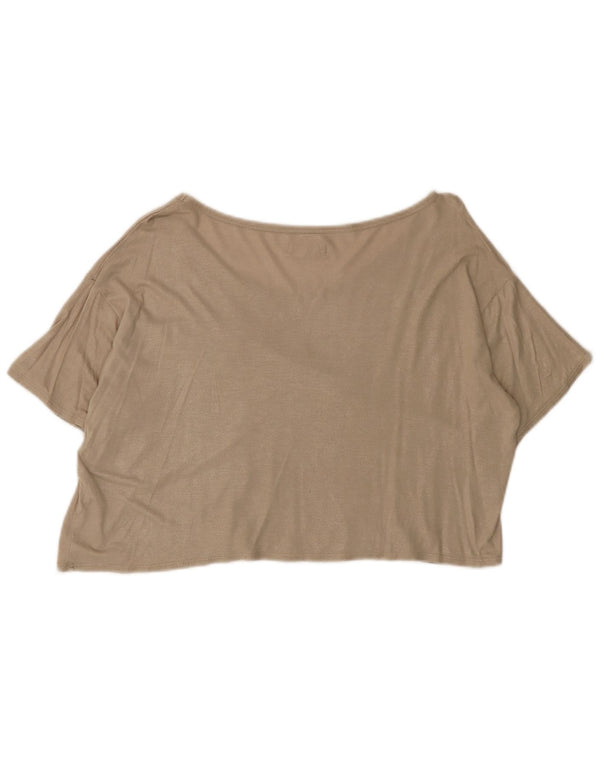 Hollister T-shirt court pour femme UK 14 Viscose mouchetée beige moyen
