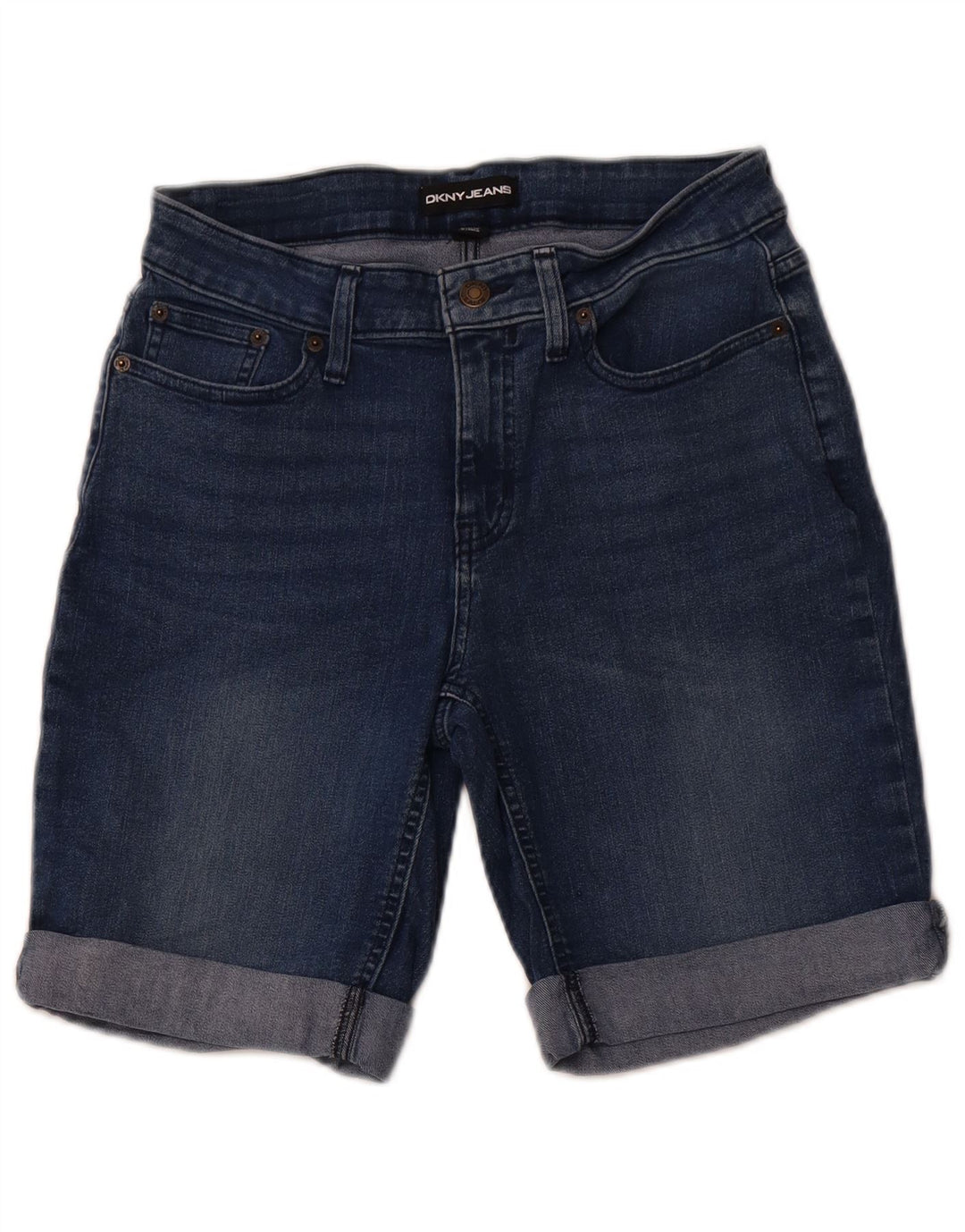 DKNY Short en jean pour femme US 8 Medium W28 Bleu marine en coton