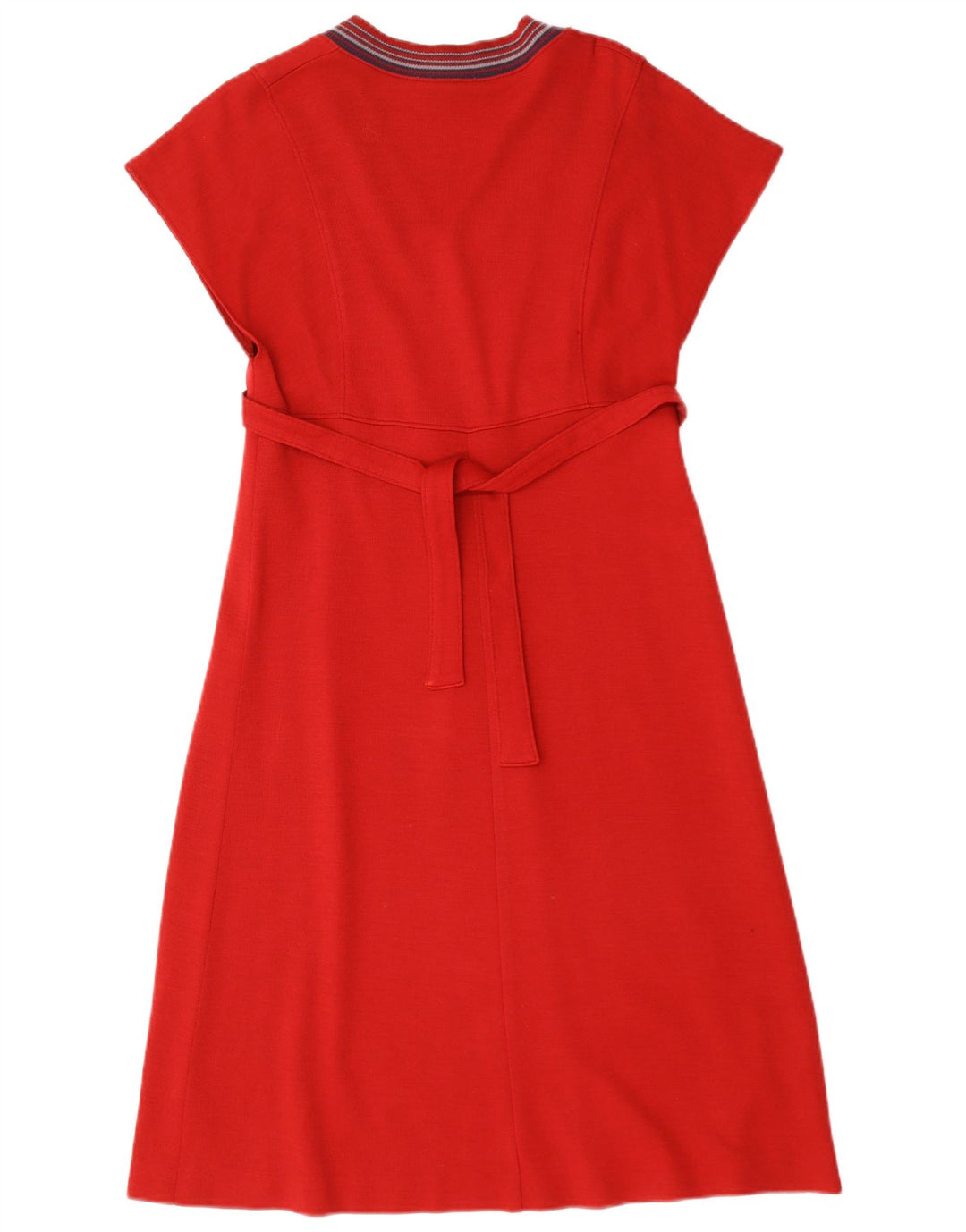 vintage Femme Robe A-Line UK 12 Rouge Moyen
