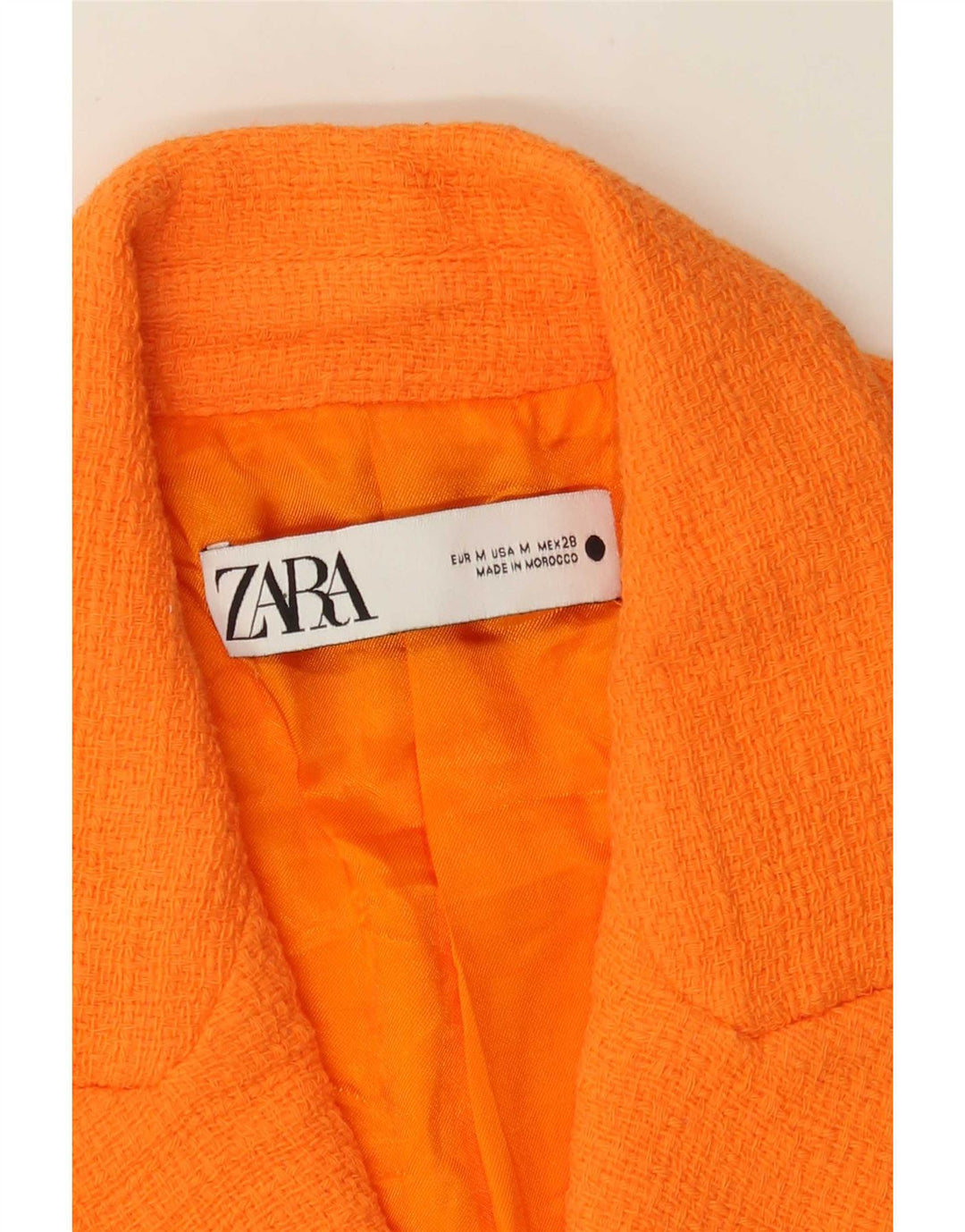 Zara Womens Crop Double Breasted Gilet UK 14 Orange Moyen
