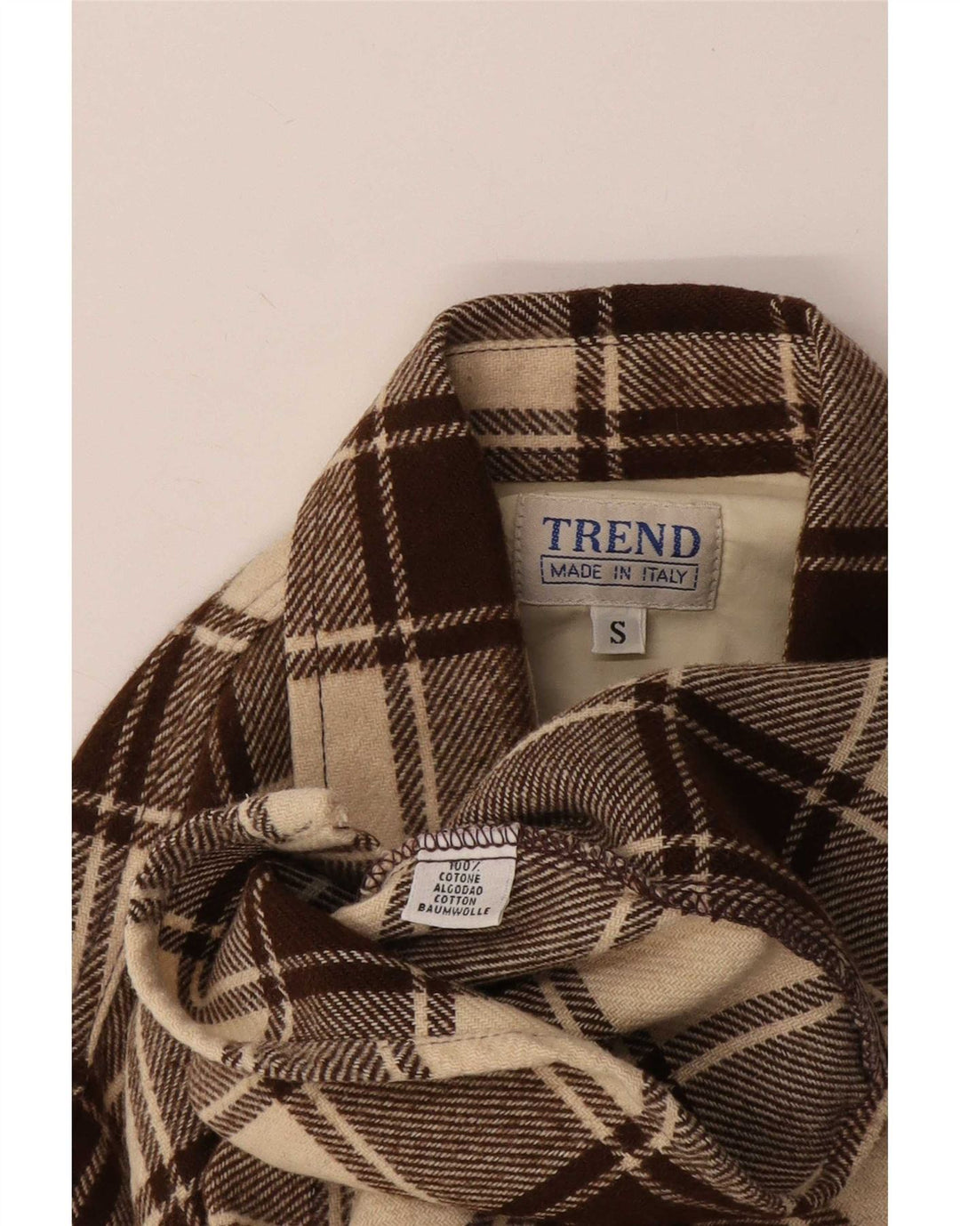 Chemise en flanelle Lumberjack pour hommes, petit coton à carreaux marron