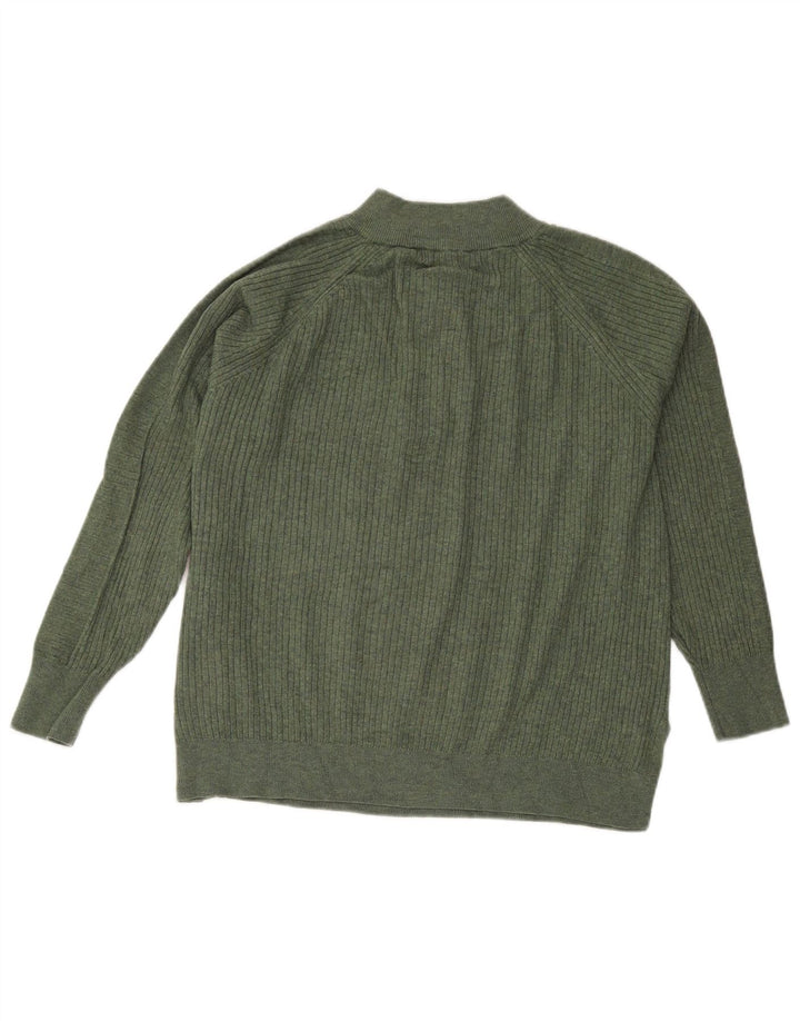 Marks & Spencer Pull à col zippé pour femme UK 16 Large Vert