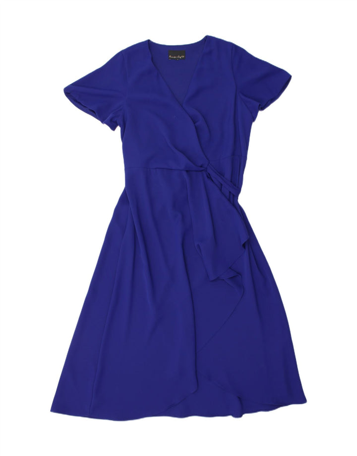Phase Eight Robe portefeuille pour femme UK 42 Bleu moyen Polyester