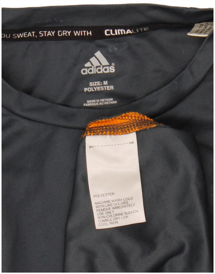 Adidas T-Shirt Climalite Homme Gris Moyen Polyester Colorblock
