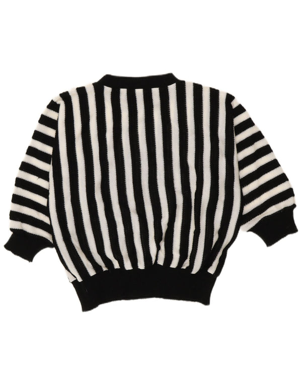 C&A Pull Col Bateau Femme EU 48/50 XL Acrylique Rayé Noir