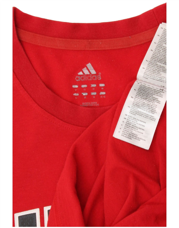 Adidas Homme Bulls Graphic T-Shirt Top Rouge Moyen Polyester