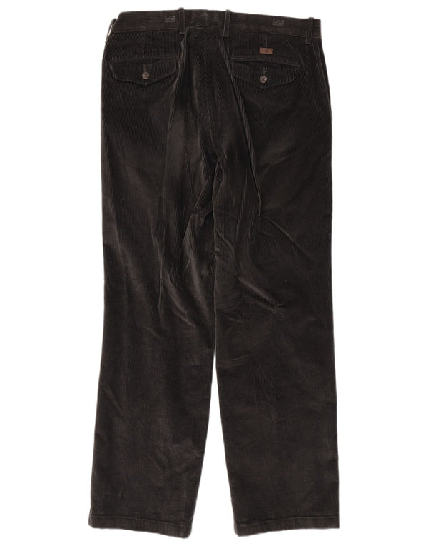 Marks & Spencer Pantalon droit en velours côtelé Blue Harbor Homme W34 L31 Gris